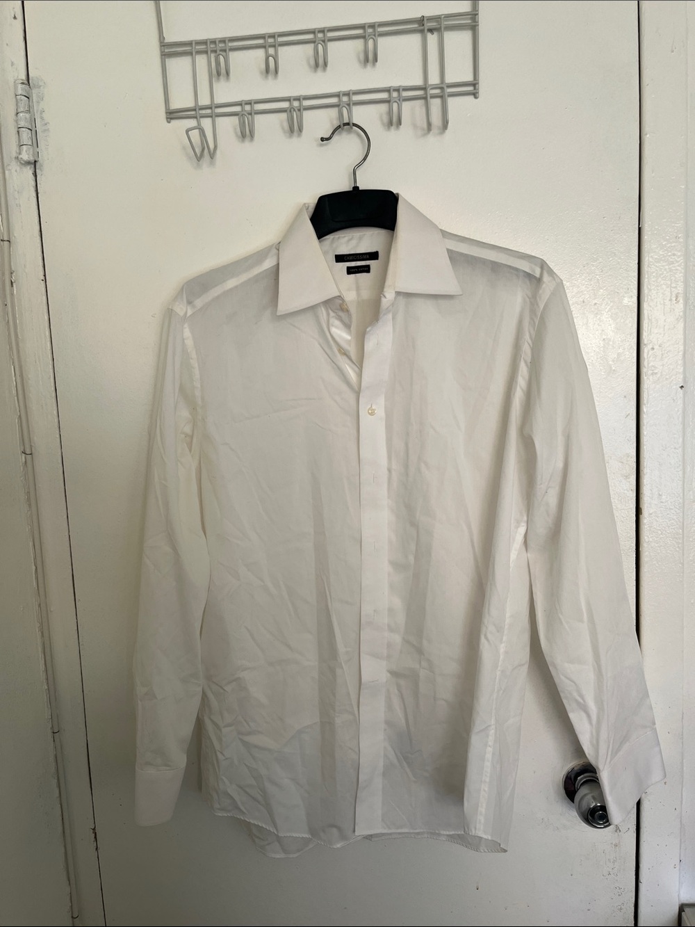 Camicissima Men's White Dress Shirt with Spread Collar - Classic Tailored Fit